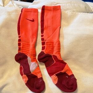 Nike Men's Vibrant Orange and Red Athletic Socks